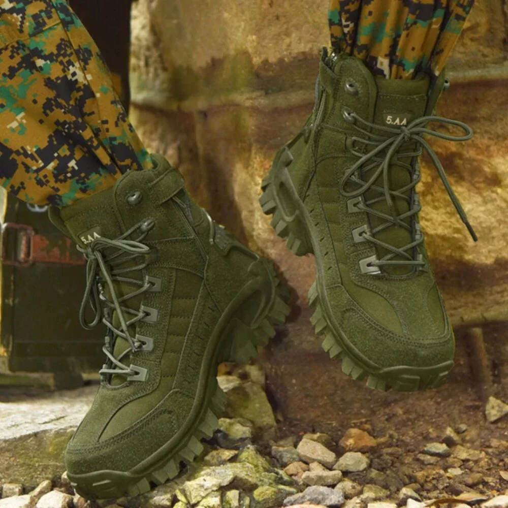 Mens Green US 9.5-11 Military Army Combat Boots High-Top Tactical Outdoor Patrol